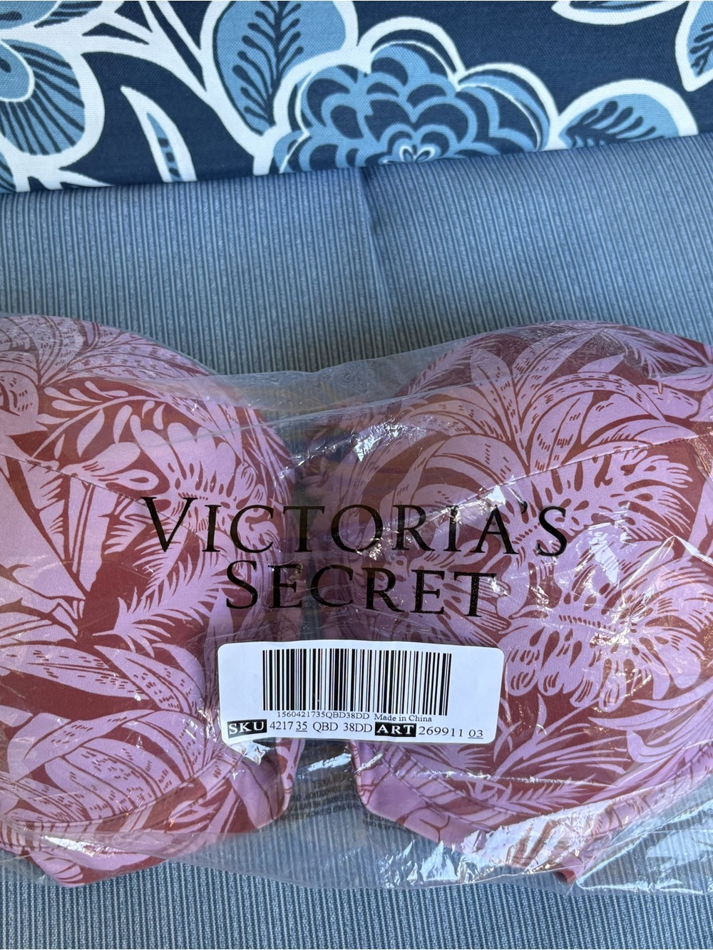 Victoria's Secret Pink Mauve Floral Strapless Bra